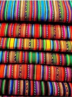 Handwoven Multicolor Stripe Textile - Artisan Home Art Fiber